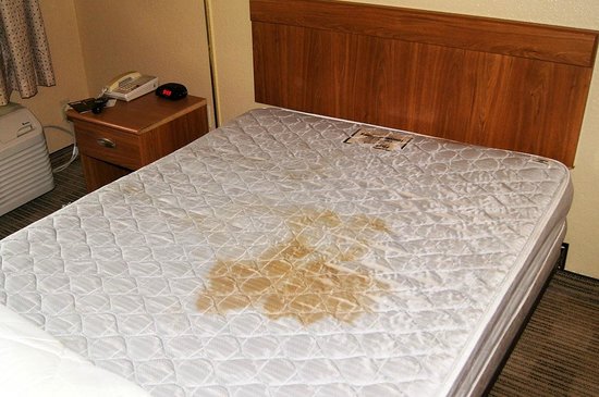 urine stained mattress